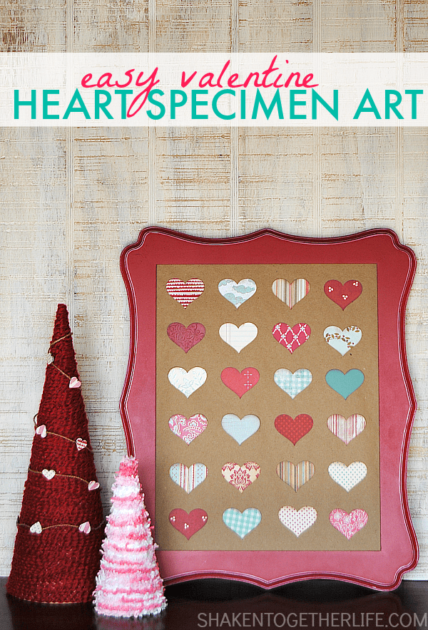 Raid your scrapbook paper stash, grab a heart shaped punch and make this Easy Valentine Heart Specimen Art!