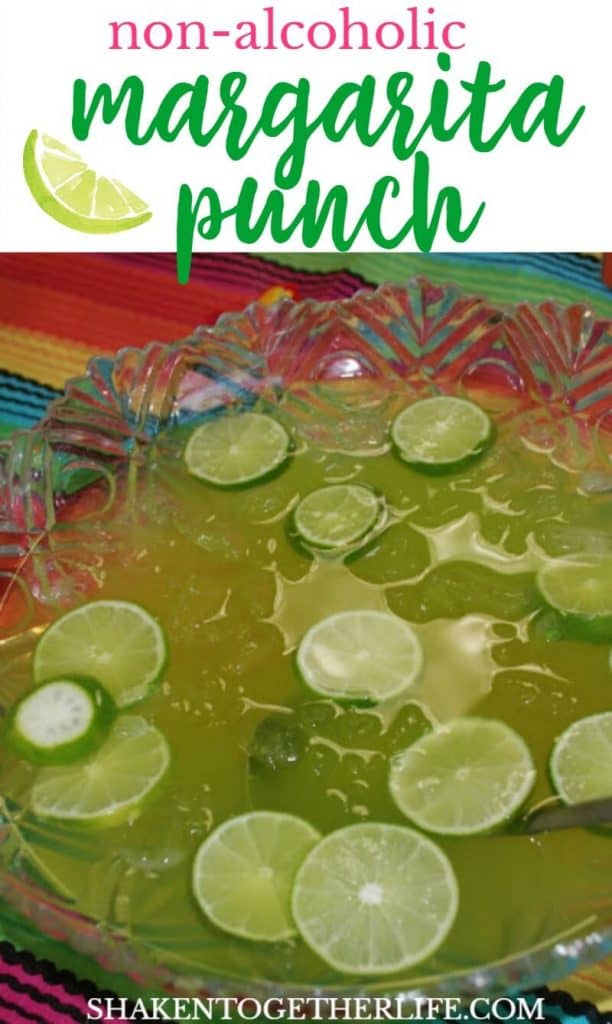 Non-alcoholic Maybe Margarita Punch - all the flavors of this classic drink and none of the booze! This family friendly punch is great for Taco Tuesday or any fun fiesta!