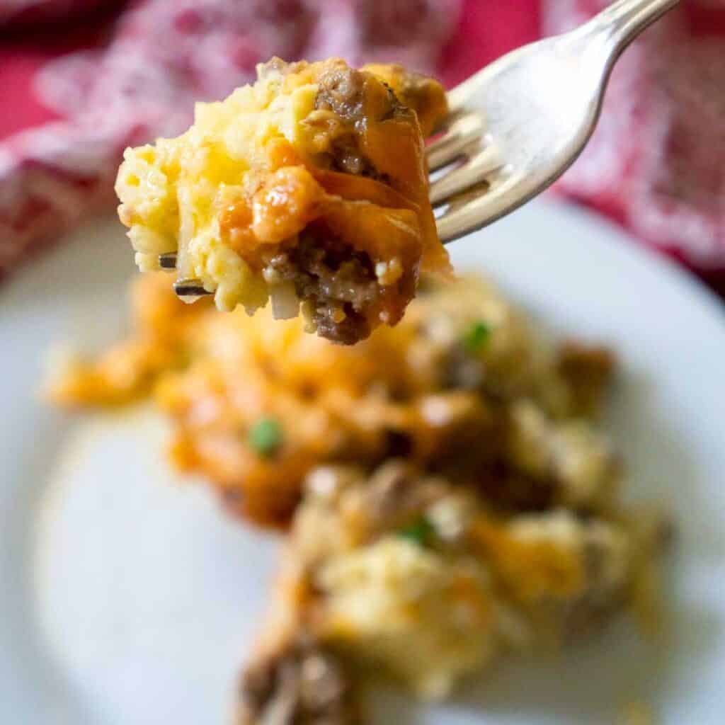 fork with crock pot breakfast casserole
