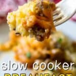 fork with crock pot breakfast casserole