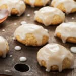 glazed cookies on cutting board