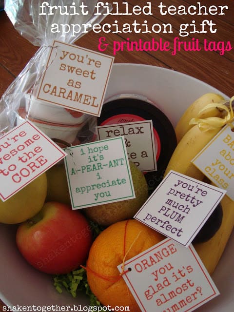 Fruit Filled Teacher Appreciation Gift & Printable Tags