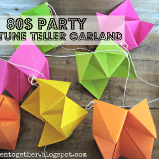 Make a totally rad neon fortune teller garland for your 80s party!