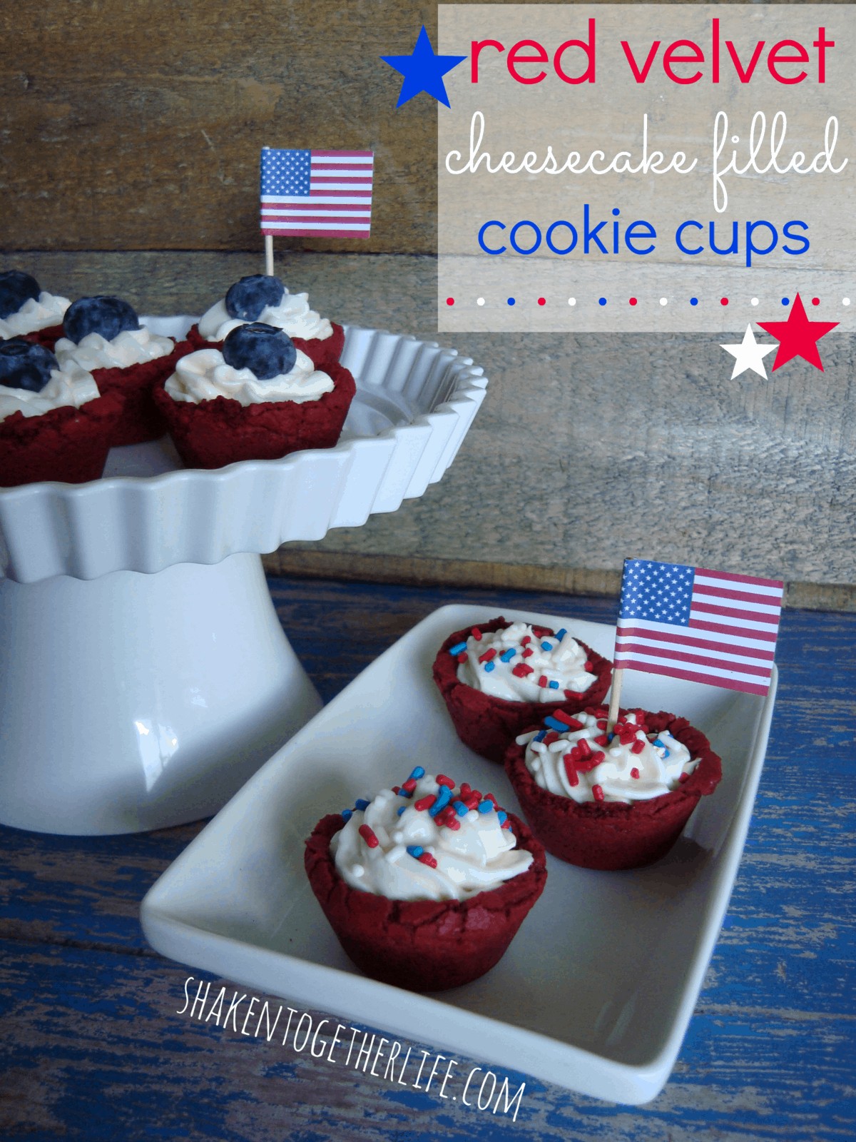 red, white & blue cookies cups at shakentogetherlife.com