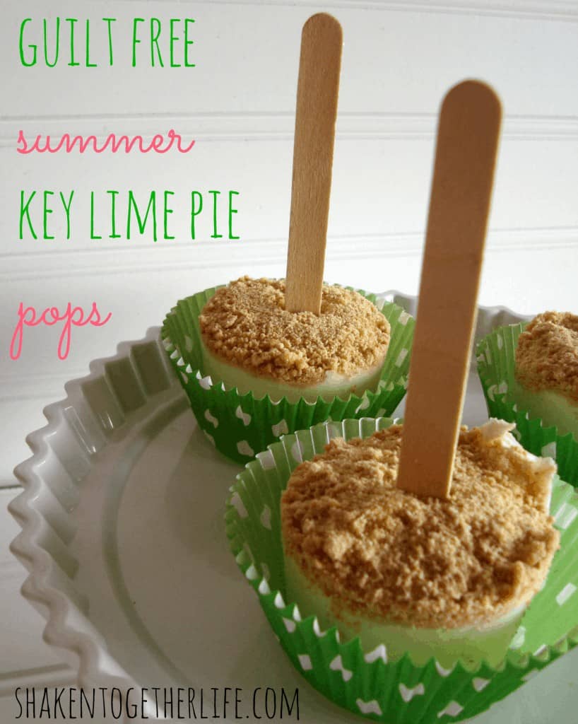 A guilt free summer dessert - skinny key lime pie pops at shakentogetherlife.com