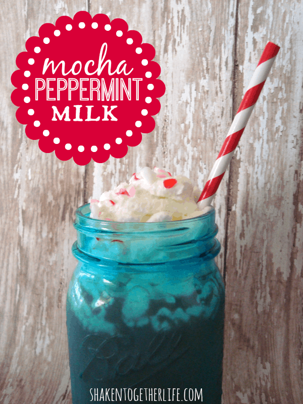Mocha peppermint milk is a fun and festive drink for Christmas breakfast!