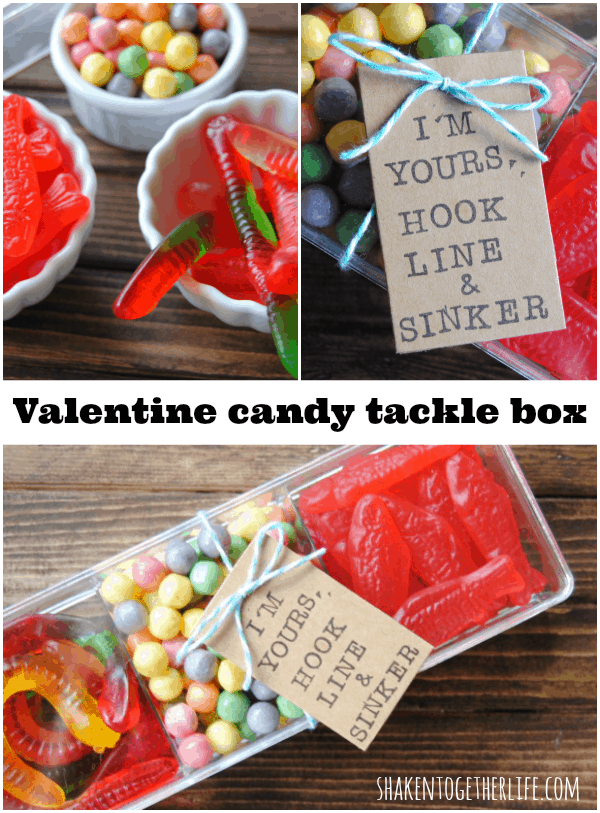 Valentine candy tackle boxes - great gift for guys!