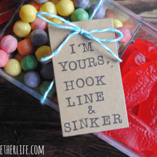 Valentine candy tackle box - great gift for guys!