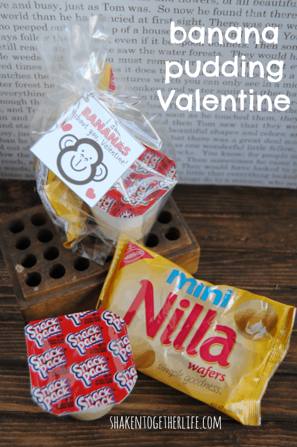 I am BANANAS about you, Valentine! Quick and easy banana pudding Valentines!  Printable tags, too!