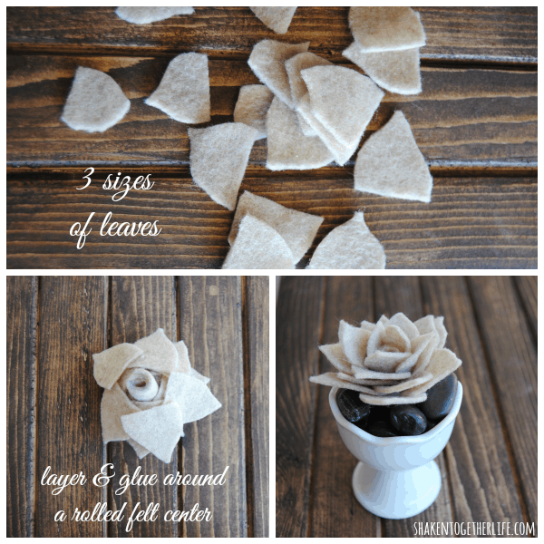 Quick and easy DIY felt succulents