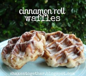 Quick & easy cinnamon roll waffles!