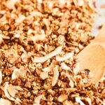 collage of coconut granola with recipe name overlay