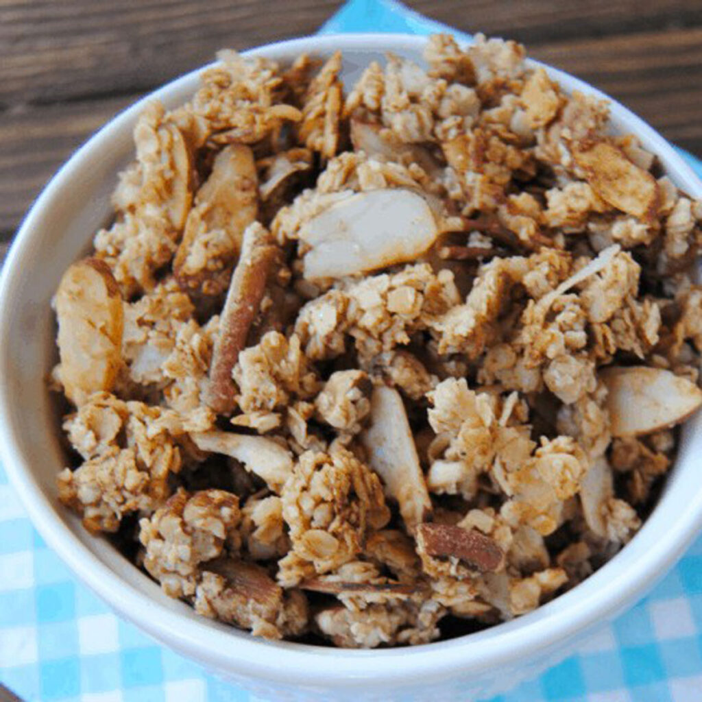 bowl of nut coconut granola