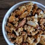 Homemade granola brimming with almonds, pecans and coconut - SO good!