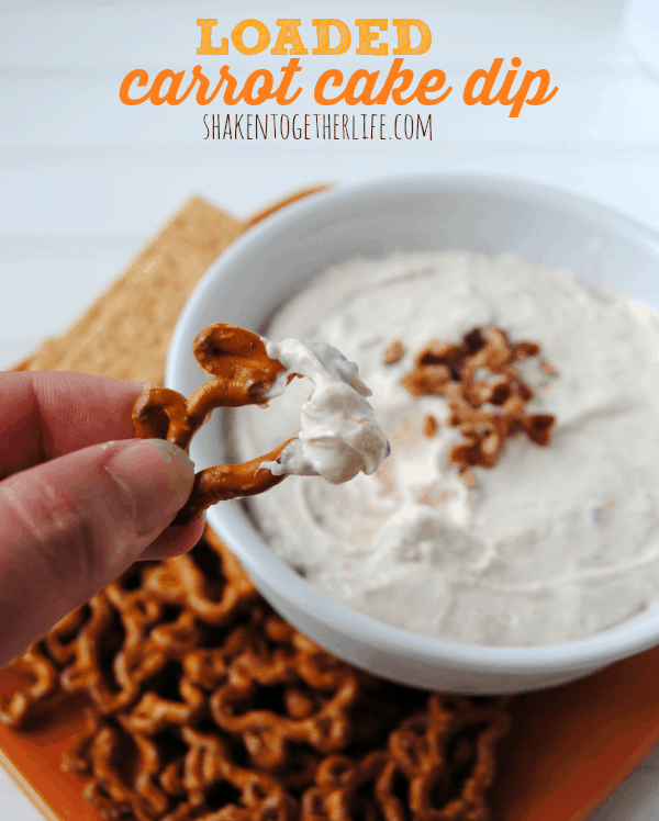 Loaded carrot cake dip is like eating a slice of carrot cake with cream cheese icing without a plate and fork!