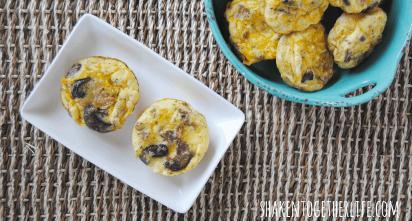 Breakfast or brunch - these bacon mushroom cheddar egg bakes are perfect!