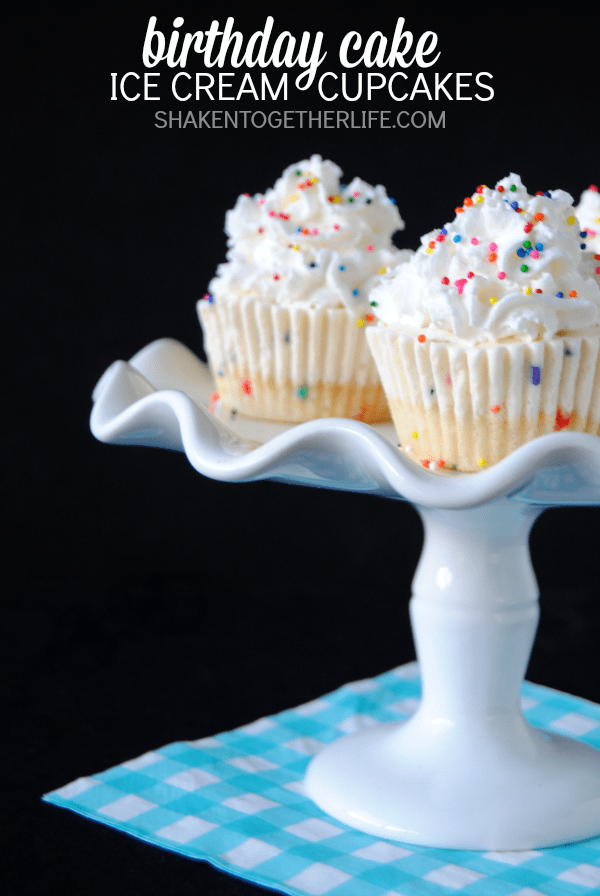 Confetti birthday cake + birthday cake ice cream + whipped cream + sprinkles!!