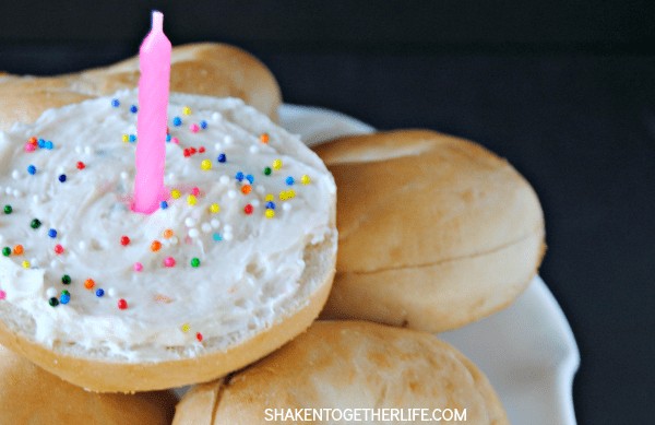 Cake Batter Cream Cheese - perfect for birthday bagels!