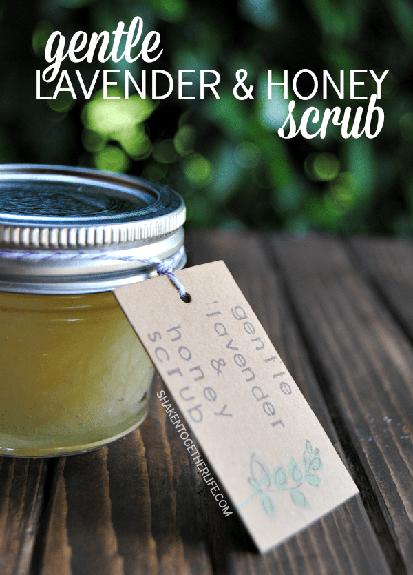 Gentle lavender honey scrub - great to soothe and moisturize dry, flaky skin!