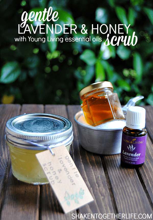 Gentle lavender honey scrub - great to soothe and moisturize dry, flaky skin!