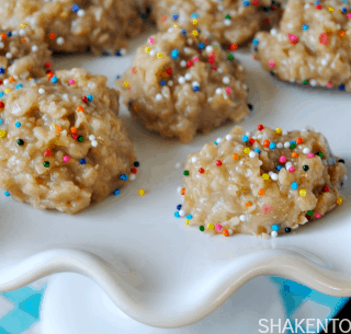 Soft and chewy no-bake birthday cake cookies!