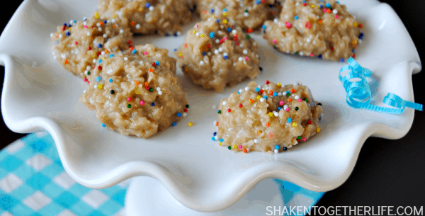 Soft & Chewy No Bake Birthday Cake Cookies