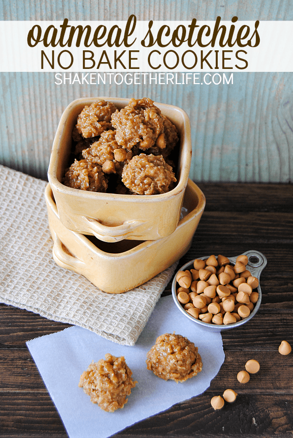 Classic oatmeal scotchies get an easy no bake makeover! If you love butterscotch, you will LOVE these cookies!