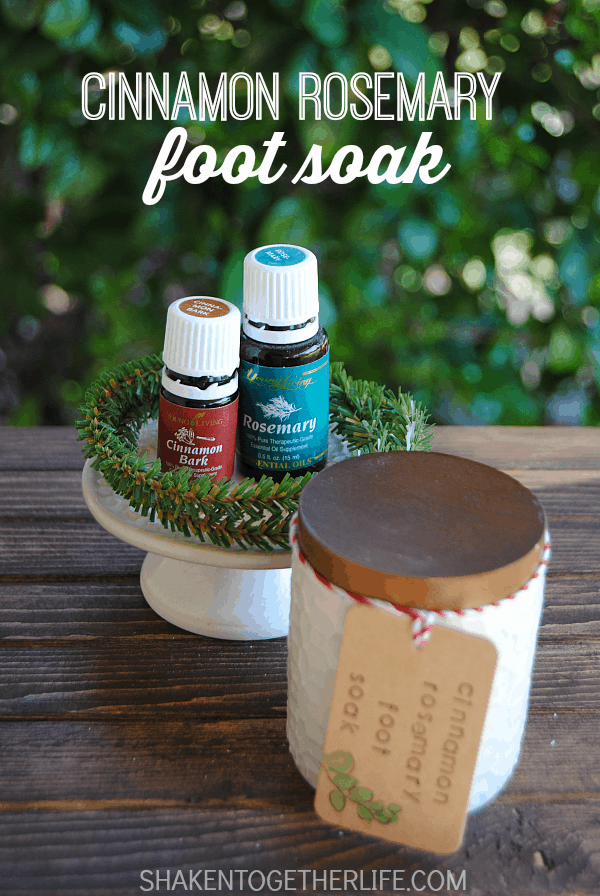 Cinnamon Rosemary Foot Soak is perfect for sore, tired feet. It only has 2 ingredients and makes great holiday gifts!