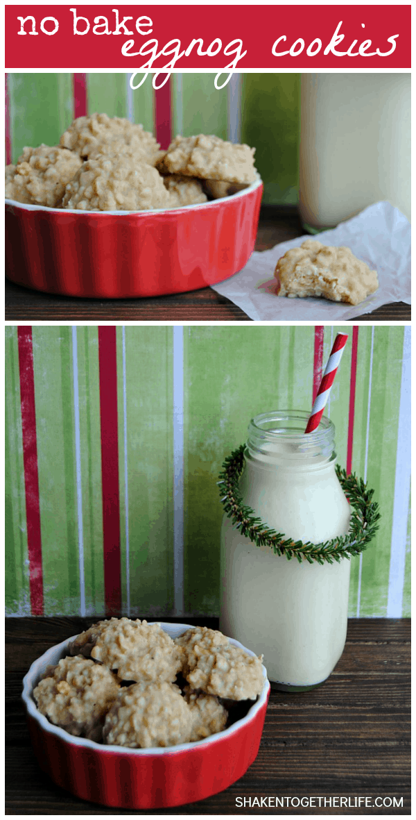 No Bake Eggnog Cookies are so easy to stir together and just taste like the holidays! These are a great addition to your cookie plates!