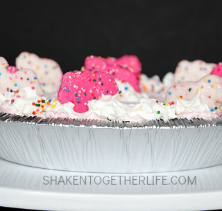 As if those pink and white cookies are not delicious enough on their own, they totally steal the show in this circus animal cookie cheesecake pie! Bonus? It's no bake!