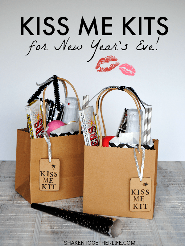 Kiss Me Kits for New Years Eve! Fill a bag or basket with everything for the perfect kiss at Midnight!