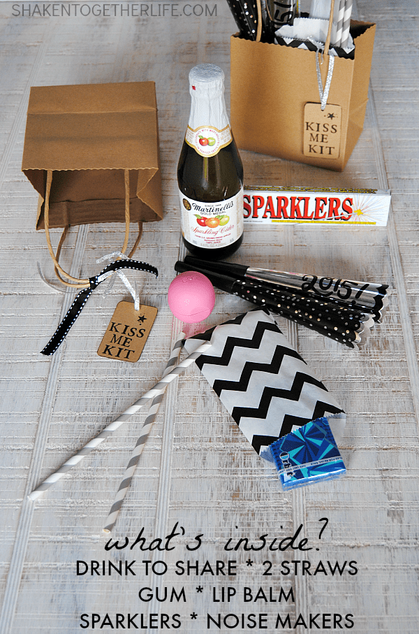 Kiss Me Kits for New Years Eve! Fill a bag or basket with everything for the perfect kiss at Midnight!