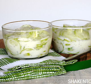 Tangy Creamy Cucumber Salad - just like my grandma used to make and only 4 ingredients!