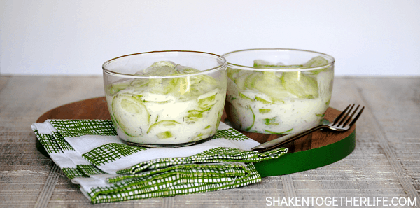 Tangy Creamy Cucumber Salad - just like my grandma used to make and only 4 ingredients!