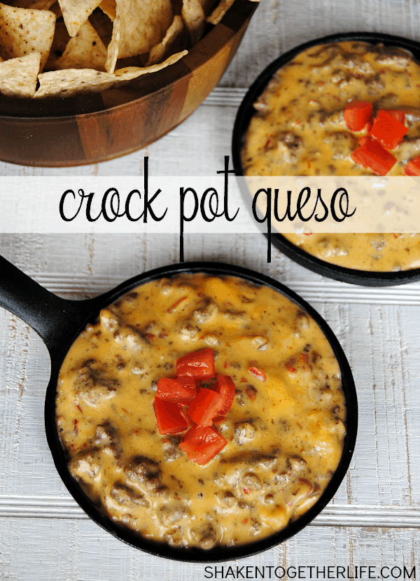 Don't let another day go by without making this awesome crock pot queso dip with beef & sausage! It is our go-to appetizer for game day, parties & potlucks!