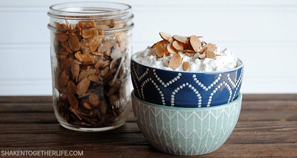 Toasted Salt & Pepper Almonds are the perfect crunchy topping for salads and snacks!