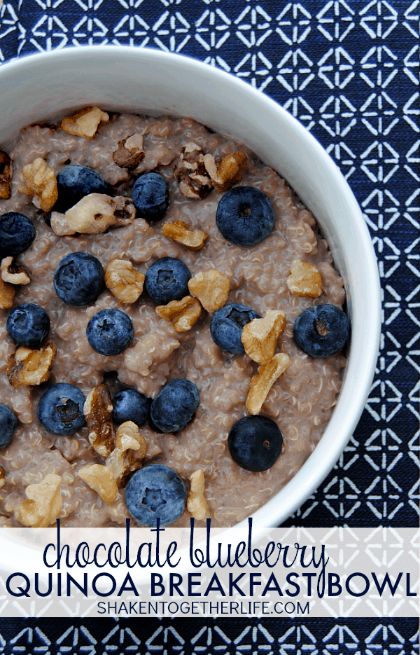 Chocolate Blueberry Quinoa Breakfast Bowls - packed with protein, fruit and nuts - are proof that a hearty and healthy breakfast can be easy and delicious!