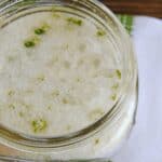 close up of lime salt in small jar