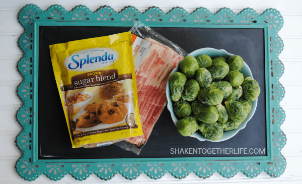 Brown Sugar Bacon Brussel Sprouts - fresh brussel sprouts simmer in bacon and garlic, drizzled with lemon juice and then glazed in a brown sugar soy sauce.  This dish will change the way you think about brussel sprouts! #SplendaSweeties #SweetSwaps