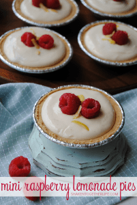 With only 4 ingredients, Mini Raspberry Lemonade Pies are a seriously easy no-bake desserts that are perfect for picnics, pot lucks & Summer get togethers!