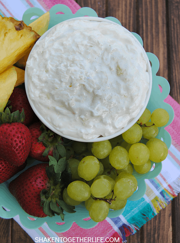 With only 3 ingredients and the tropical flavors of pineapple and coconut, this Piña Colada Fruit Dip is an easy, no-bake treat perfect for entertaining!