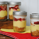 Lemon Berry Pudding Parfaits with layers of graham crackers, pudding, fresh berries and fluffy whipped topping are a lightened up Summer dessert!