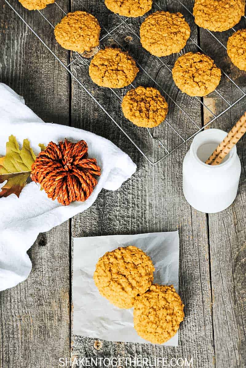 Pumpkin Oatmeal Cookies on cooling rack