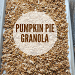 pumpkin granola on baking sheet