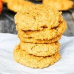 stack of pumpkin oatmeal cookies