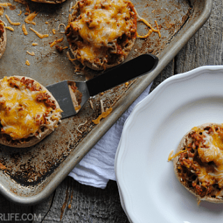 Busy weeknights call for easy dinners like these Sloppy Joe Muffin Pizzas - a twist on two of our favorite dinners!