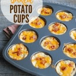 Twice Baked Potato Cups are the perfect way to use those leftover mashed potatoes! With lots of cheese and bacon, they bake up golden on the outside and fluffy on the inside!