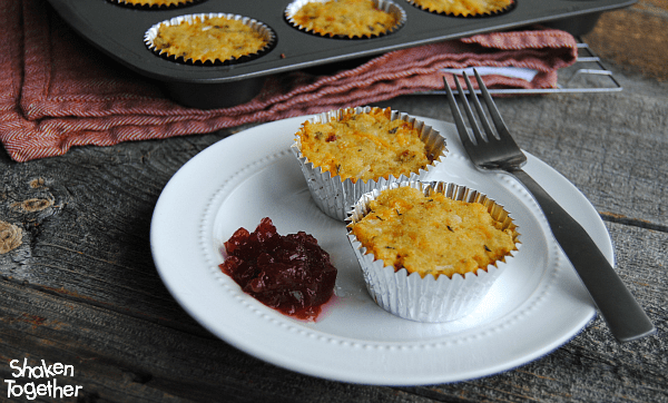 Leftover Thanksgiving stuffing? Give it a tasty makeover with Cheesy Stuffing Muffins!