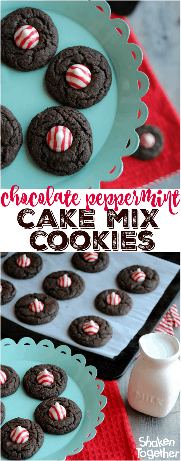 With just a handful of ingredients and big holiday flavor, these easy Chocolate Peppermint Cake Mix Cookies are perfect for a snow day with the kiddos or a place on your holiday cookie platter!