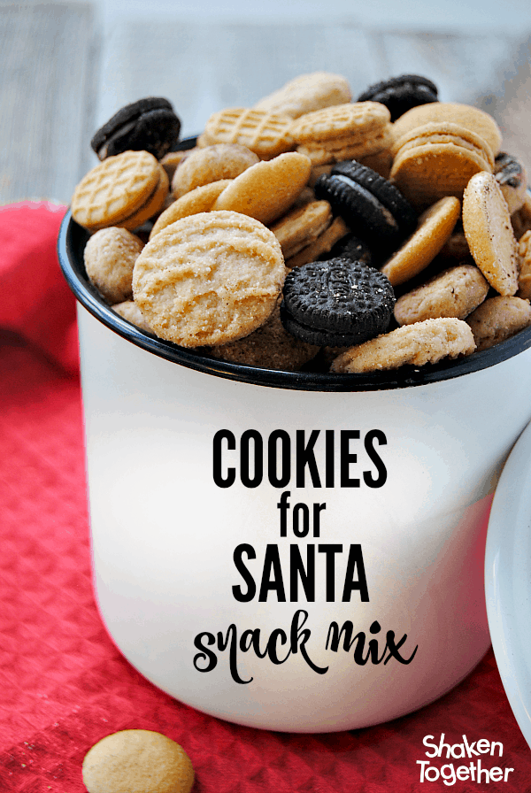 Cookies for Santa Snack Mix will definitely plant you firmly on the NICE list this year! What a cute no bake treat!